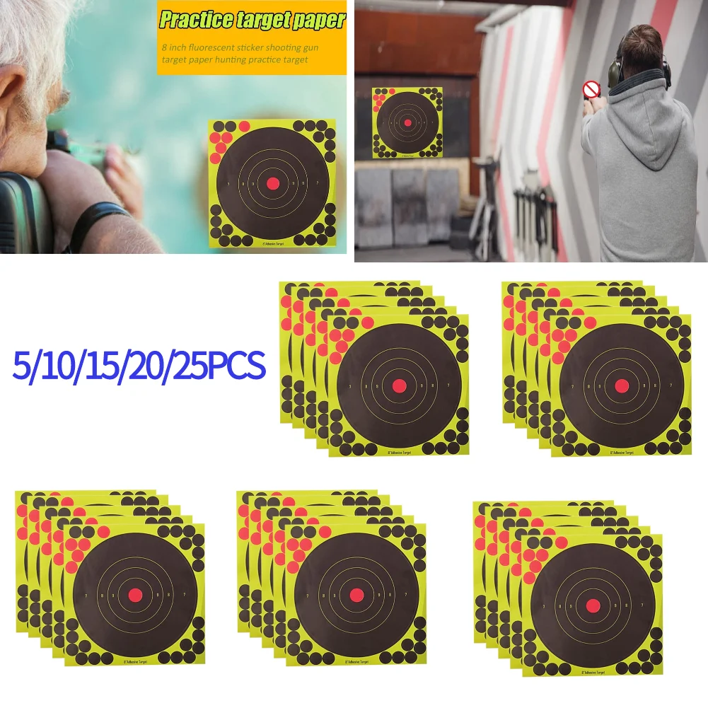 Practice Target Board - 5/10/15/20/25PCS 8 pollici Splatter Bersaglio Adesivo